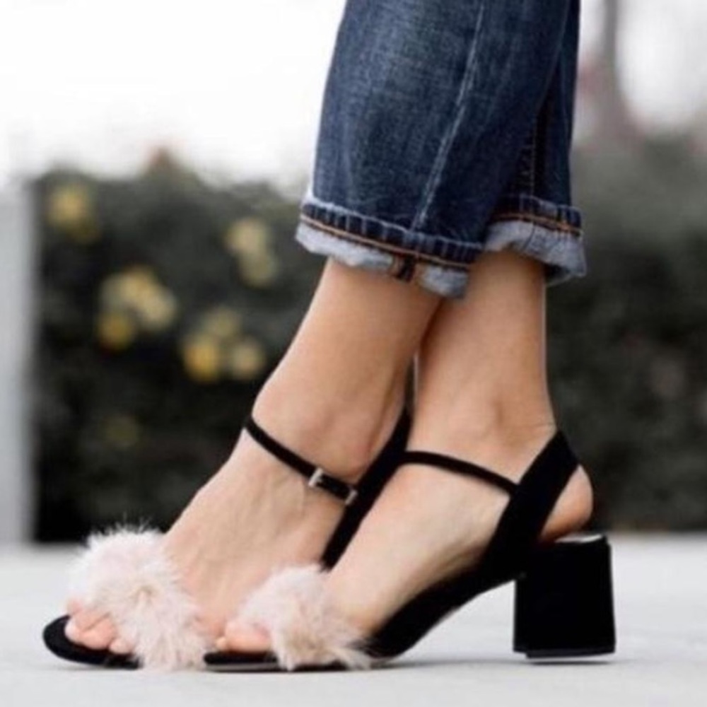 Zara Fur Vamp Sandal